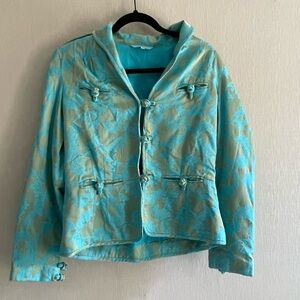 Blue and green/gold vintage women’s blazer